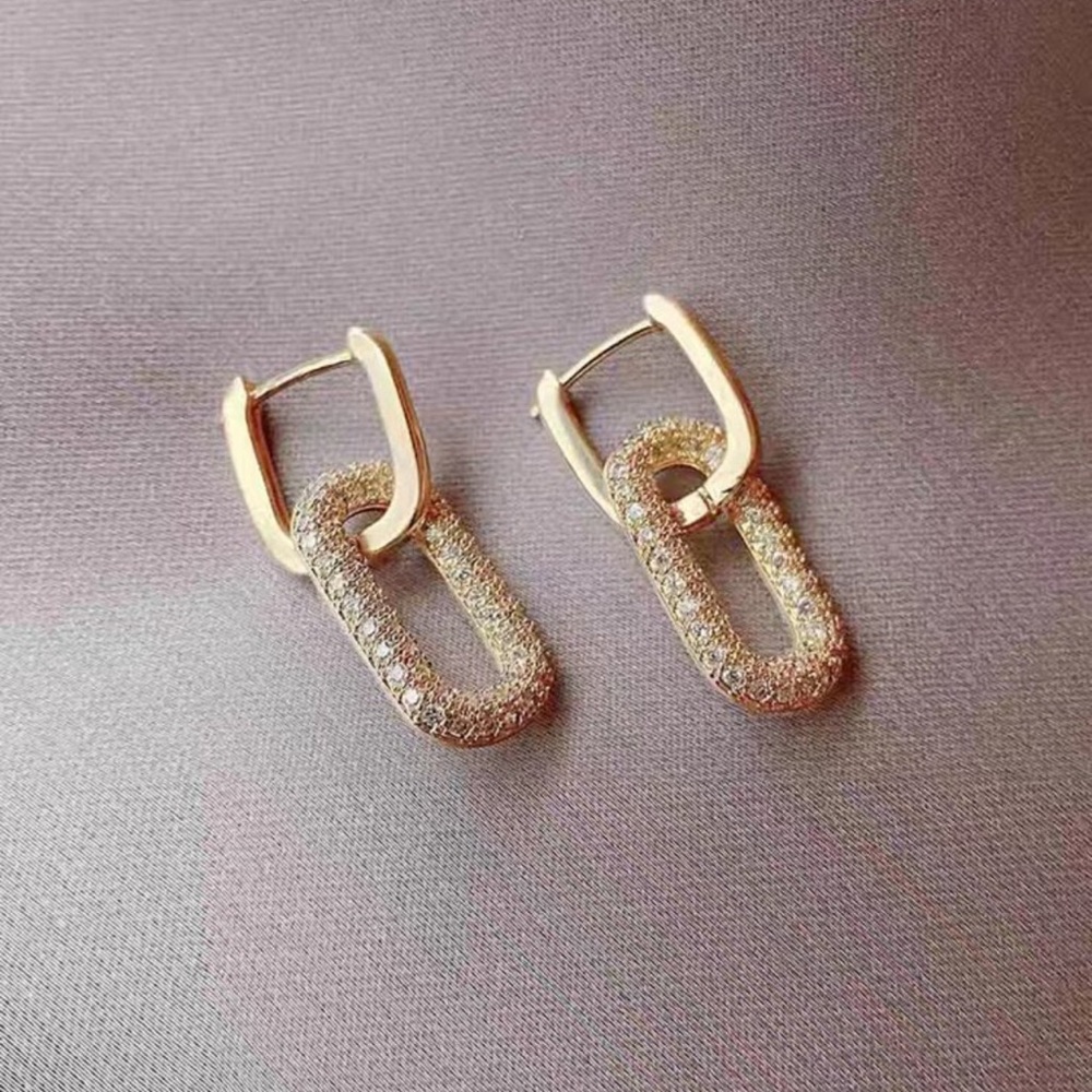 A Pair Of Geometric Earrings With Double Wearing Ways, Trendy And Sophisticated - Picture 2 of 5